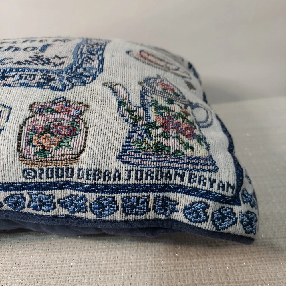 Vintage 2000 Debra Jordan Bryan Tapestry Teapot Share the Warmth of Home Pillow